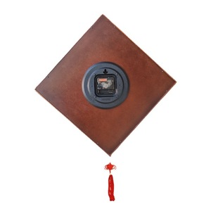 Chinese Style Solid Wood <b>Wall</b> <b>Clock</b> Analog <b>Silent</b> Movement Fu Character Living Room Decor 15mm Thickness Battery Powered - Product Image 3