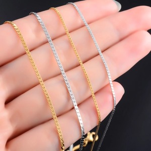 Collier fin en acier inoxydable, chaîne plate pour femmes et hommes, collier ras du cou tendance, couleur argent/or, accessoires de bijoux en métal - Product Image 5