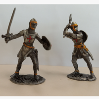 Figurine de Chevalier Templier en Alliage de Zinc Bronze Antique Niceway, Épée à Deux Lames, Poli, Électroplaqué, Moulage sous Pression en Acier Inoxydable, 8 cm