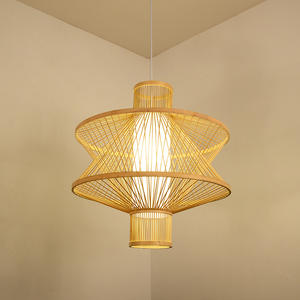 Pastoral Vintage Balcony Restaurant Hanging Lights Wicker Lamp Round Woven Bamboo <b>Rattan</b> <b>Pendant</b> Light - Product Image 2