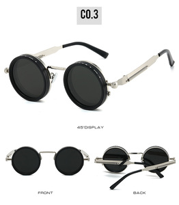 Lunettes de <span class=keywords><strong>soleil</strong></span> polarisées UV400 pour hommes en alliage d'aluminium et de magnésium, design rond, réglables, vente chaude 2026 - Product Image 5