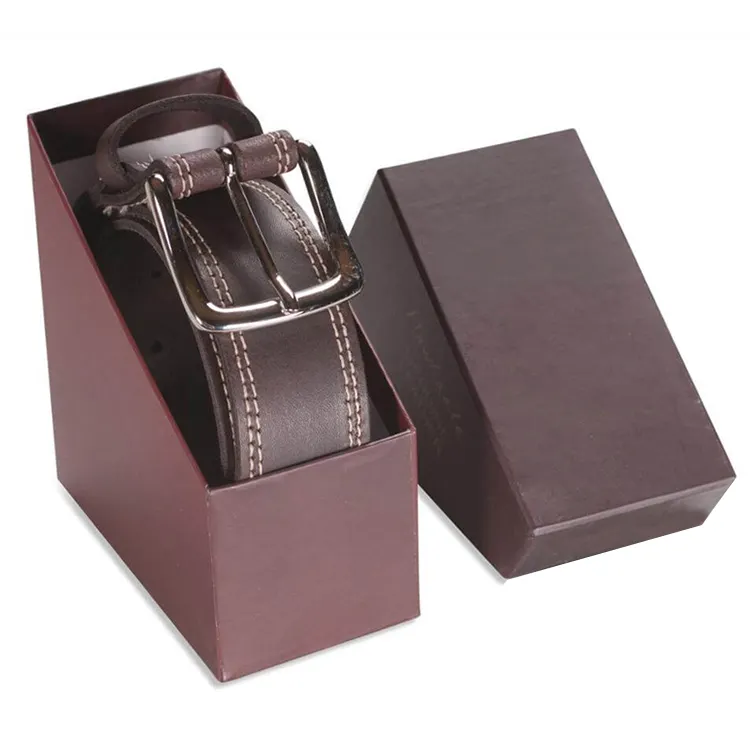 Custom logo gift boxes for men's belts Rigid Cardboard Paper leather Belt Box Packaging