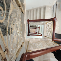 Main courante de garde-corps d'escalier forgé de luxe moderne Offre Spéciale avec finition dorée Garde-corps d'escalier intérieur personnalisable