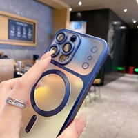 Étui de téléphone magnétique plaqué animal en TPU de qualité supérieure pour 17 Pro Max, finition mate givrée, protection intégrale de l'appareil photo