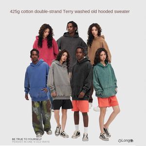 Nouveau 100% coton lourd 425g hiver solide Anti-boulochage <span class=keywords><strong>pull</strong></span> à capuche ample hommes et femmes à capuche <span class=keywords><strong>American</strong></span> <span class=keywords><strong>Vintage</strong></span> - Product Image 2