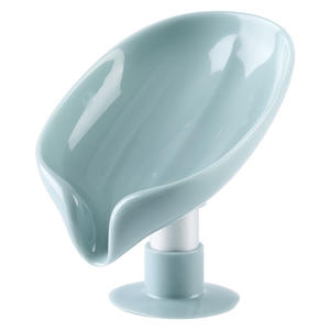 Porte-savon Heimori Leaf en plastique bleu-gris avec ventouse auto-drainante pour salle de bain - Product Image 2