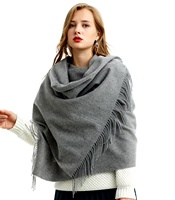 Châle en cachemire pour femme de créateur - Longueur moyenne/longue, épais, chaud, imprimé numérique floral, couleur unie, pompon, pour toutes les occasions