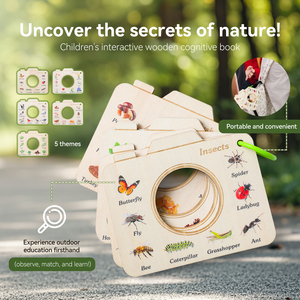 Kit d'exploration <span class=keywords><strong>de</strong></span> la nature en bois Loupe Gravures Caméra Flipbook <span class=keywords><strong>Guide</strong></span> <span class=keywords><strong>de</strong></span> <span class=keywords><strong>terrain</strong></span> STEM Jouets Montessori d'extérieur pour enfants - Product Image 3