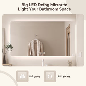 Meuble-lavabo minimaliste en bois avec vasque, meuble-lavabo suspendu avec comptoir intégré et <span class=keywords><strong>miroir</strong></span> intelligent - Product Image 4