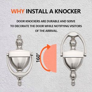 WEKIS Satin Nickel Zinc Alloy Brass Door Knocker Unique Modern Design Antique Funny Screw - Product Image 4
