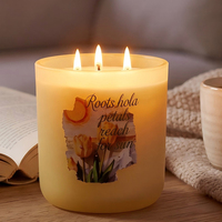 Bougie parfumée de luxe à 3 mèches, 14 oz, bougie en cire de soja aromatique pour la décoration de la maison, le yoga, la méditation, Noël, les anniversaires, les mariages, les cadeaux de Thanksgiving