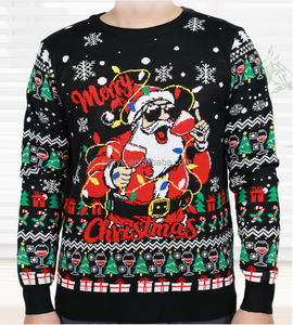Pulls de <span class=keywords><strong>Noël</strong></span> moches d'hiver personnalisés, <span class=keywords><strong>pull</strong></span> en tricot de grande taille avec col en O et décoration à motifs - Product Image 4