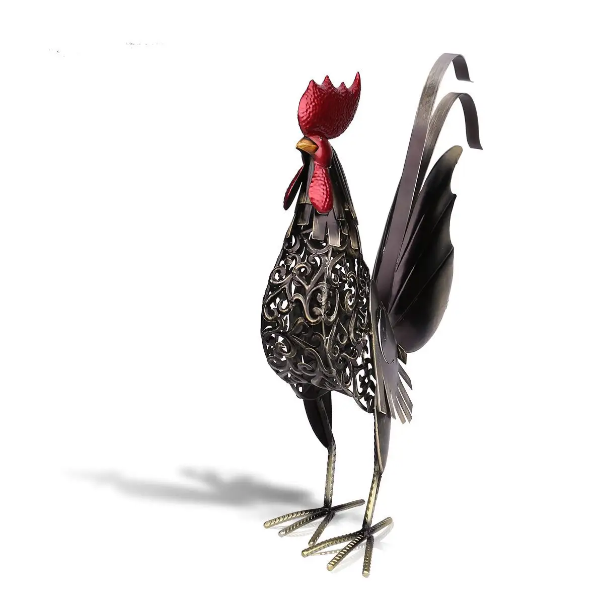 New Iron Rooster Garden Animal Đồ Trang Trí Kim Loại Thủ Công Mỹ Nghệ Tượng Gà Trống Trang Trí Nội Thất