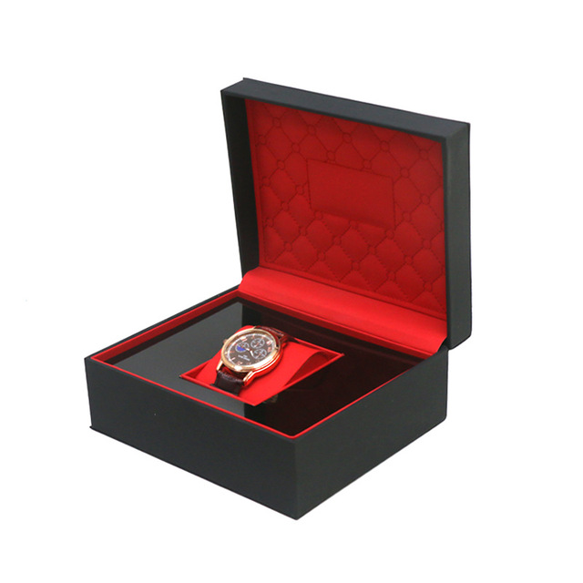Luxury Men's Wristwatch Box Leather Watch Packaging Box Single Slot Small Gift Displaying Case Premium Watch Storage Top One