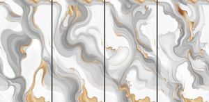 Azulejos exóticos de porcelana gris dorada 600x1200mm Premium 9mm Azulejos pulidos para suelos y paredes para interiores modernos - Product Image 2