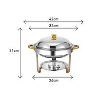 TaiDing Ensemble chauffe-plats en acier inoxydable 201 de 6 L, alimenté à l'alcool, avec support de présentation, logo personnalisé, fournitures pour restaurants et hôtels