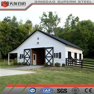 Edificio de granja de acero prefabricado Estructura de acero Construcción prefabricada Granero de <span class=keywords><strong>caballos</strong></span> Refugio de <span class=keywords><strong>caballos</strong></span> estable con alta calidad - Product Image 4