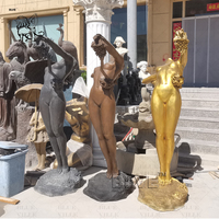 Sculpture de jardin en métal grandeur nature de fille nue, décoration extérieure BLVE, déesse gréco-romaine de la vigne, statue en bronze de Daphné