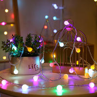 Intérieur Extérieur Ip22 Étanche Blanc Chaud Plug in Arbre de Noël Décoratif Led Globe Ball String Fairy Light 6m40led