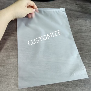 Black Frosted Zipper Packaging Bags mit eigenem Logo Umwelt freundliche 3-seitige Dichtung Wasserdichter Offset Gedruckt für Kleidung Zip-Lock-Tasche - Product Image 1