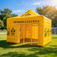 Tente publicitaire gonflable jaune en PVC, stand d'événement, abri d'exposition avec logo personnalisé, promotion extérieure