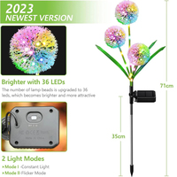 Lampe solaire LED décorative en forme de pissenlit, étanche, pour l'extérieur, jardin, cour, terrasse et rue