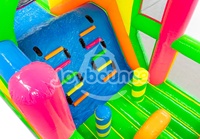 Parcours d'obstacles gonflable géant pour enfants et adultes, structure de jeu gonflable commerciale d'extérieur avec mur d'escalade et toboggan