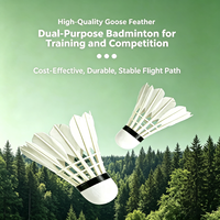 Volant de badminton professionnel de qualité OEM, niveau tournoi, hybride, en plumes d'oie, double couche sandwich, classe B