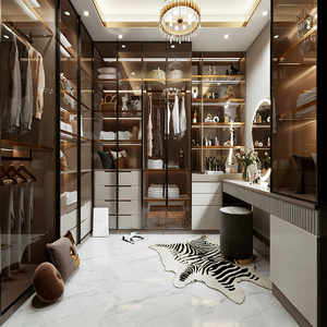 Armoires Modernes Minimalistes de Luxe Léger, Ensemble Complet, Solution de Rangement pour Chambre à Coucher, Prix Usine Foshan Chine, <span class=keywords><strong>Dressing</strong></span> Sur Mesure - Product Image 3