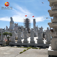 Contes populaires, les huit immortels traversant la mer, sculptures de figures taoïstes chinoises anciennes, sculpture en pierre, grande sculpture de Bouddha