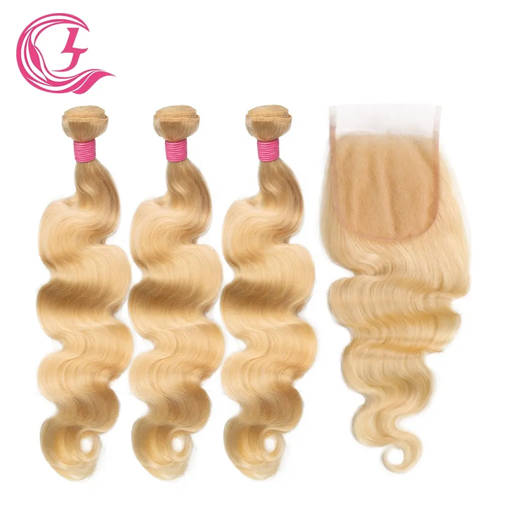 Cljhair Shipping Mongolian Perruque Humain Remy Body Wave 613 Blonde 130 Density 4X4 5X5 6X6 Hd Lace Closure