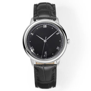 Reloj de Hombre Mecánico Automático de Lujo Personalizado con Correa de Cuero Multicolor Opcional, Fecha a las 6 en Punto, Caja de Acero y Números Romanos - Product Image 5