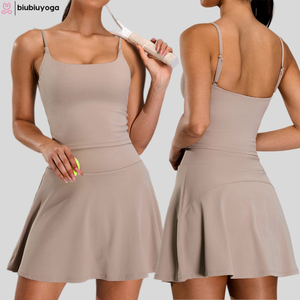 Dames Nieuwe Anti-Slip Barely-There Feel Spandex/Nylon Heat-Transfer Geprint Jurkje Mock Two-Piece Mouwloos Ademend Sportief - Product Image 1
