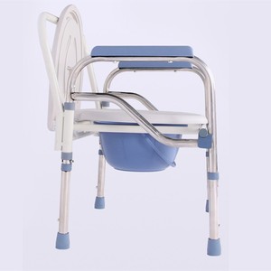 Silla de inodoro plegable, taburete de acero para inodoro, para personas mayores, diseño minimalista blanco - Product Image 1