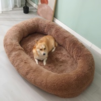 Canapé-lit pour animaux de compagnie géant 185x130x30cm antidérapant, mousse en forme d'œuf 3D avec housse amovible et lavable pour chiens et chats