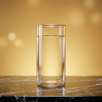 Vente en gros d'usine : Tasse en verre borosilicate transparent de haute qualité, design carré, motif dessin animé, soufflée à la main, réutilisable, 360 ml