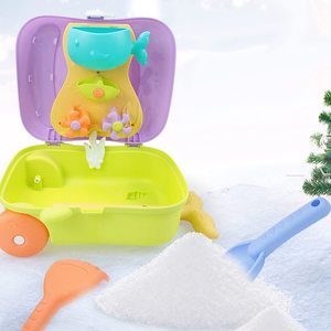 8 pièces Jouets de plage en plastique pour enfants : moules à sable, seau, pelle, râteau, roue à eau, seau, valise de rangement en forme de baleine et pelle - Product Image 3
