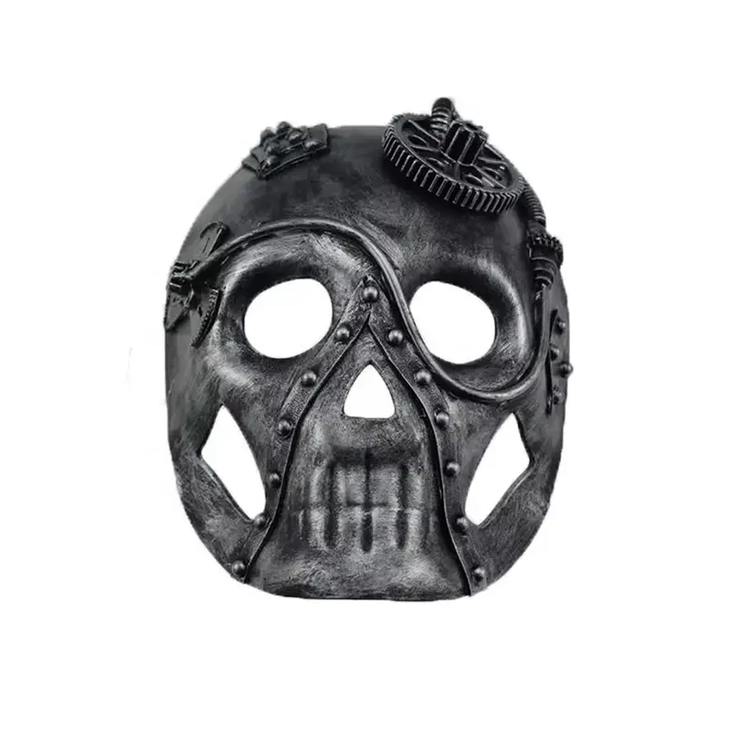 Skelet Volledig Gezicht Spookmasker Vintage Zilver Carnaval Halloween Cosplay Kostuum Accessoire Mardi Gras Masker