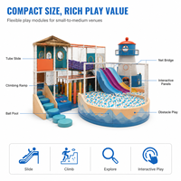 Structure de jeu intérieure avec grande piscine à balles, rampe d'escalade, panneaux vitrés, pont, espace parent-enfant CE EN1176 pour centre commercial