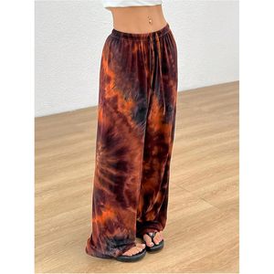 Women's Drawstring Waist Wide Leg Pants Mid Rise Knitted Breathable Streetwear Casual Loose Long Sweatpants - Product Image 2