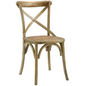 2022 סיטונאי סטאק Stackable אשור אלון Crossback כיסא X חתונה כרם אוכל עץ צלב גב כיסא