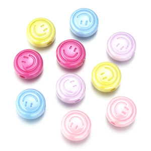 Cuentas Acrílicas Coloridas al por Mayor, con Diseño de Cara Feliz, Planas, Redondas, en Forma de Corazón y <span class=keywords><strong>Estrella</strong></span>, para Hacer Pulseras, Collares, Accesorios para Teléfonos Móviles - Product Image 6