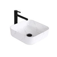 MUBI Modèle 3308 Lavabo de salle de bain rectangulaire blanc, design moderne, à poser sur comptoir, finition lisse, facile à nettoyer