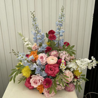 Boule florale PPS de qualité supérieure, rose, bleue, marron, orange, colorée, pour arrangement floral en vrac pour la décoration de table de mariage et d'événements