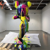 Grandes Statues de Singe sur Mesure pour Pop Art Sculptures d'Animaux 3D Peinture à la Main Décorations en Résine Fée/Personnage Mignon Figurines
