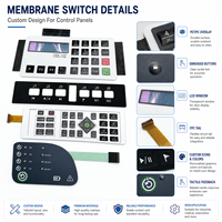 Panneau de commande à membrane personnalisé avec touches en relief et fenêtre d'affichage pour équipement de contrôle industriel Fabricant OEM ODM