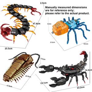 Juguetes de Plástico para Niños, Colección de Insectos como Centípedas, Arañas, Trilobites y Escorpiones, Bloques de Construcción para Armar un <span class=keywords><strong>Mundo</strong></span> Animal - Product Image 2