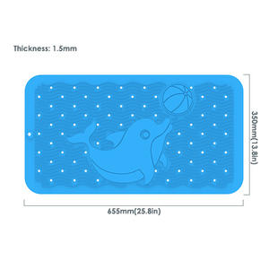 Tapis de bain en silicone antidérapant pour douche, motif animal, avec texture massante et trous de drainage, pour bébés et enfants - Product Image 6