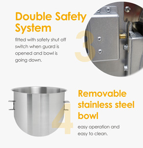 Máquina de amasar eléctrica de alta calidad, mezclador de alimentos planetario, mezclador de pasteles, máquina para hacer masa de pan, mezclador de <span class=keywords><strong>Pizza</strong></span> - Product Image 3