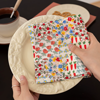 Napperons en tissu à motifs floraux et fruités, réutilisables, 100 % coton, double couche, pour la maison, les cafés, les revendeurs, vente en gros